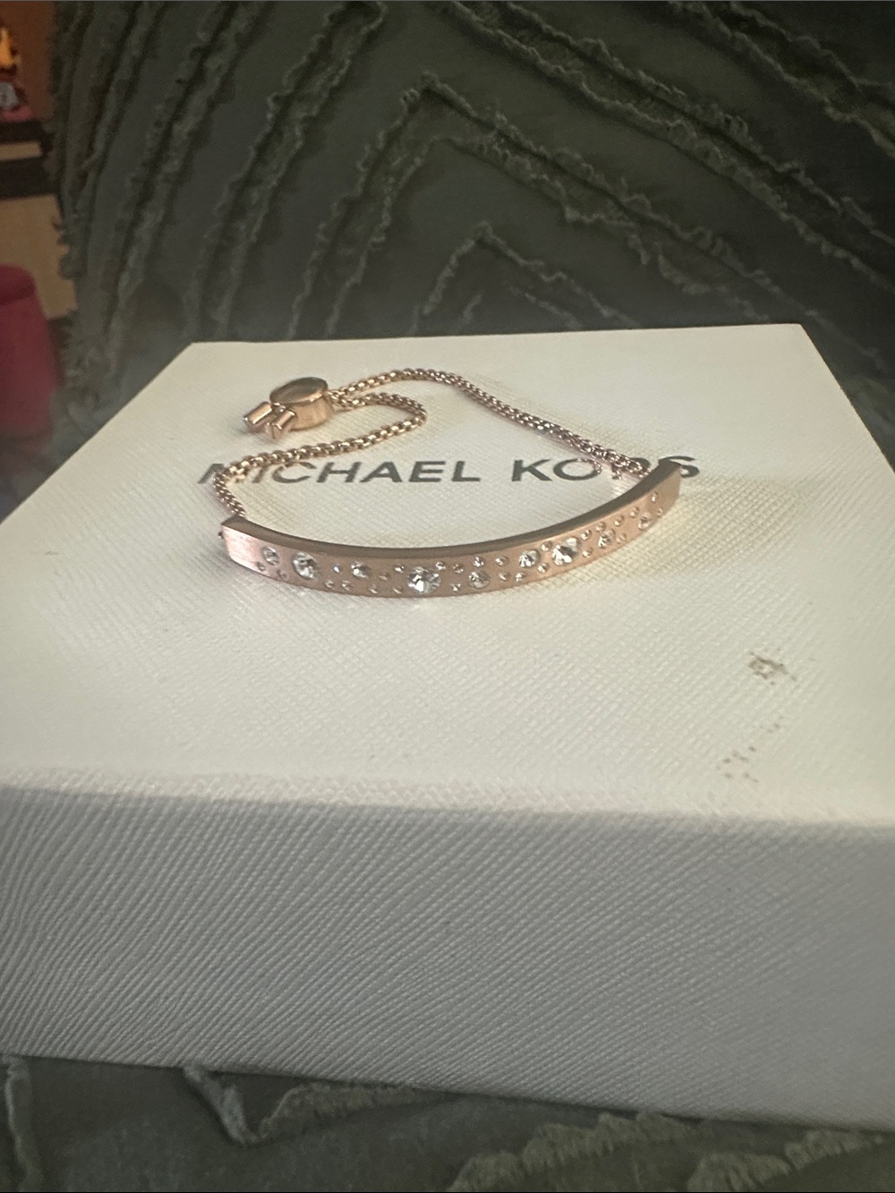 Michael Kors Rose Gold Crystal Slider Bracelet
